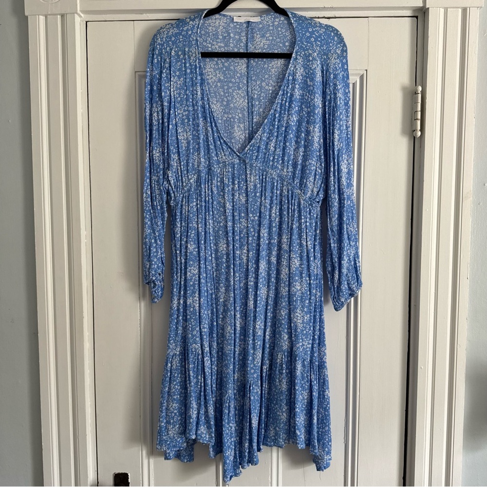 Ces Femme Blue Floral Mini Dress